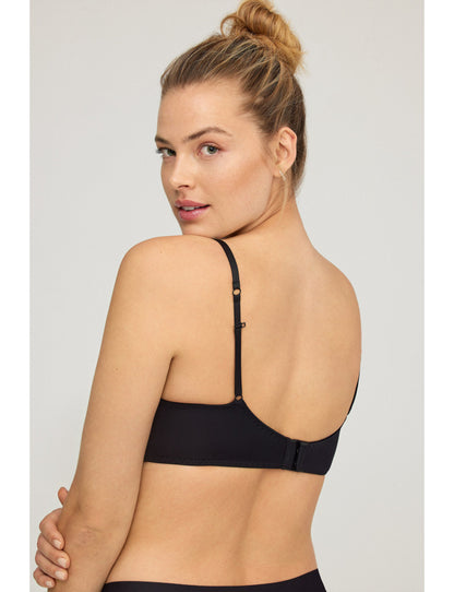 W1891 - REGGISENO FODERATO CON FERRETTO REALIZZATO IN MICROFIBRA ABBINATA A PIZZO E TULLE