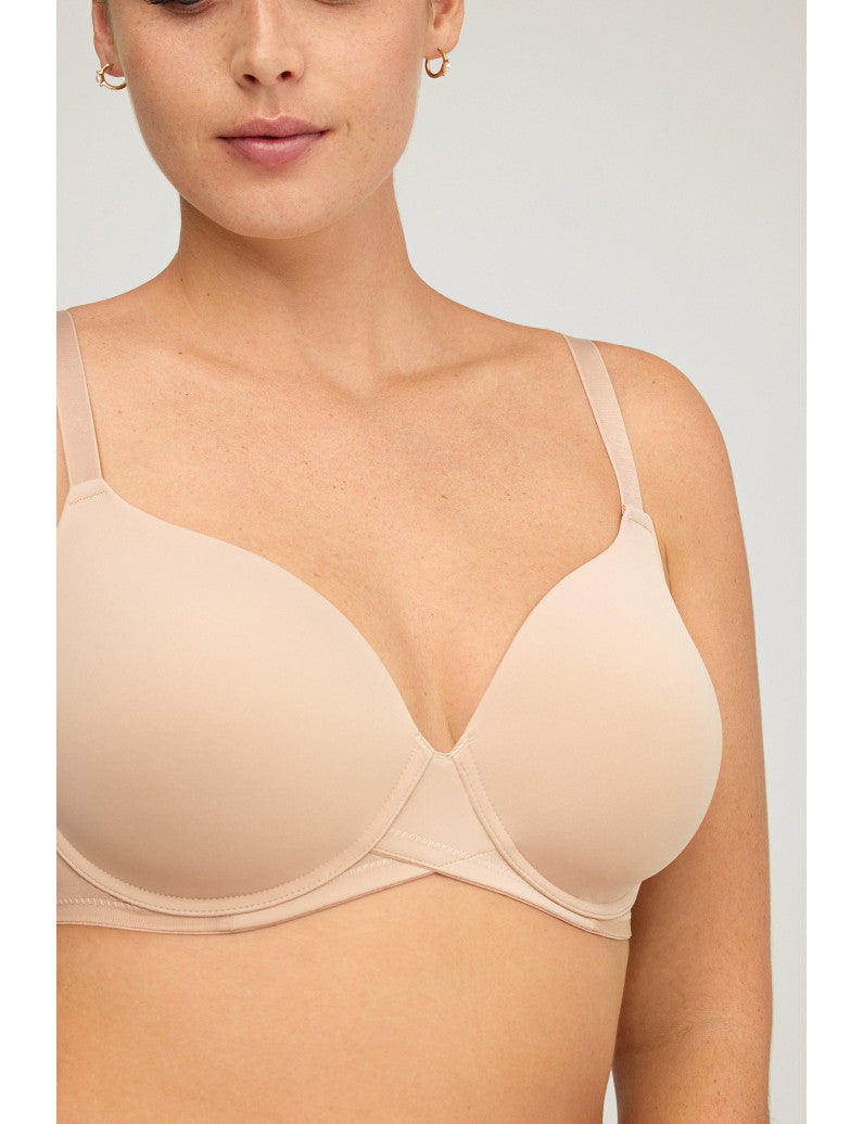 W1831 - REGGISENO IMBOTTITO CON FERRETTO E FIANCHI IN TULLE CONTENITIVO TAGLIO LASER
