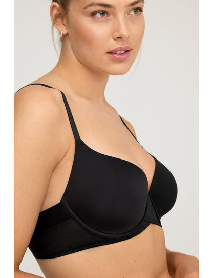 W1831 - REGGISENO IMBOTTITO CON FERRETTO E FIANCHI IN TULLE CONTENITIVO TAGLIO LASER