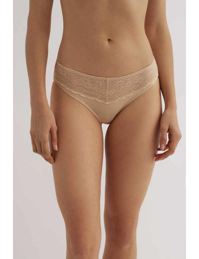 W1882 - SLIP BIKINI IN MICROFIBRA CON PIZZO