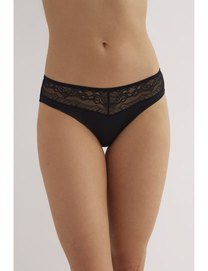 W1882 - SLIP BIKINI IN MICROFIBRA CON PIZZO