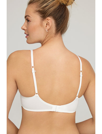 W1891 - REGGISENO FODERATO CON FERRETTO REALIZZATO IN MICROFIBRA ABBINATA A PIZZO E TULLE