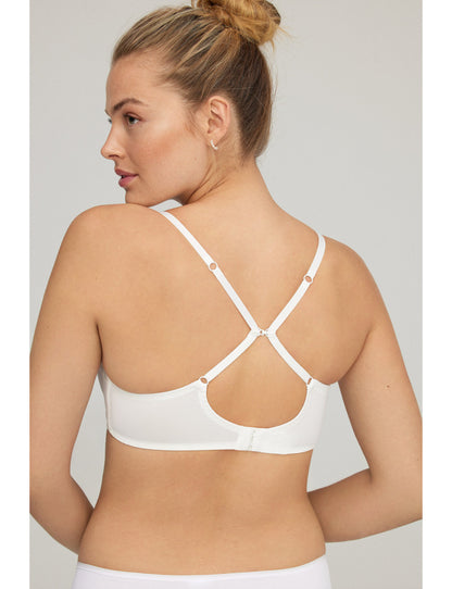 W1891 - REGGISENO FODERATO CON FERRETTO REALIZZATO IN MICROFIBRA ABBINATA A PIZZO E TULLE