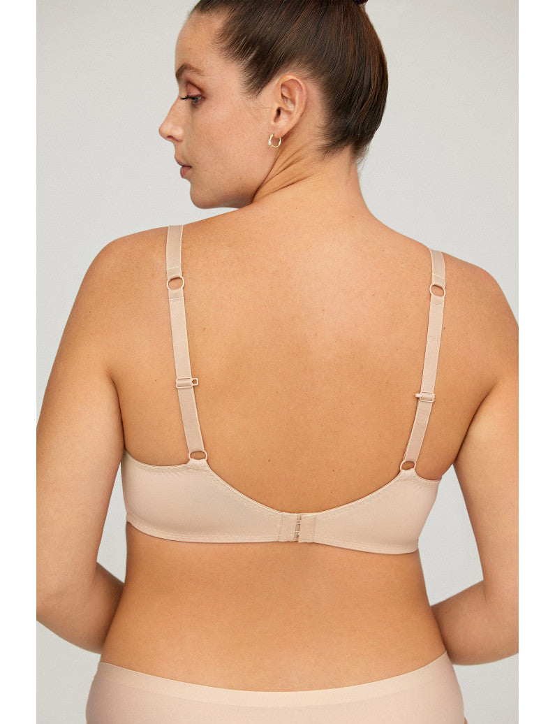 W1891 - REGGISENO FODERATO CON FERRETTO REALIZZATO IN MICROFIBRA ABBINATA A PIZZO E TULLE