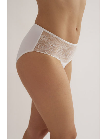 W1892 - SLIP FIANCO ALTO IN MICROFIBRA CON PIZZO