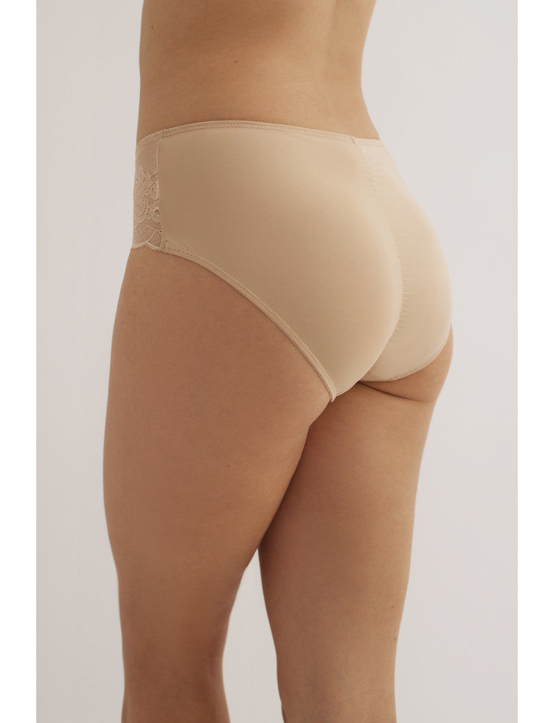 W1892 - SLIP FIANCO ALTO IN MICROFIBRA CON PIZZO