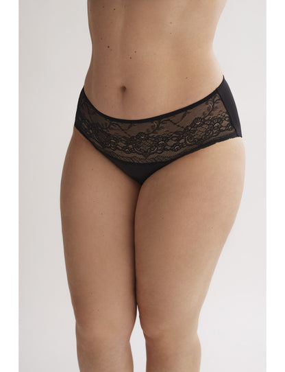W1892 - SLIP FIANCO ALTO IN MICROFIBRA CON PIZZO