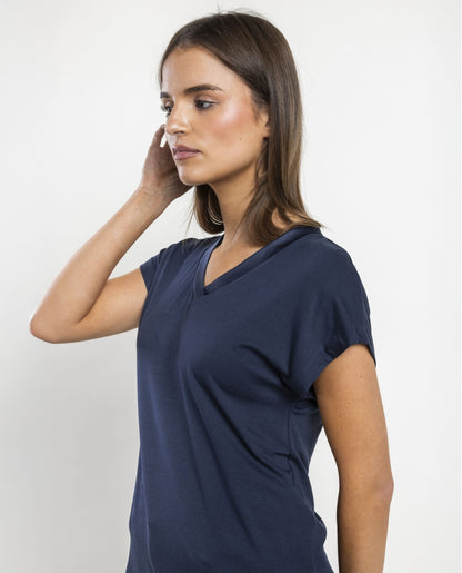 43623 - T-SHIRT A MANICA CORTA CON SCOLLO IN RASO