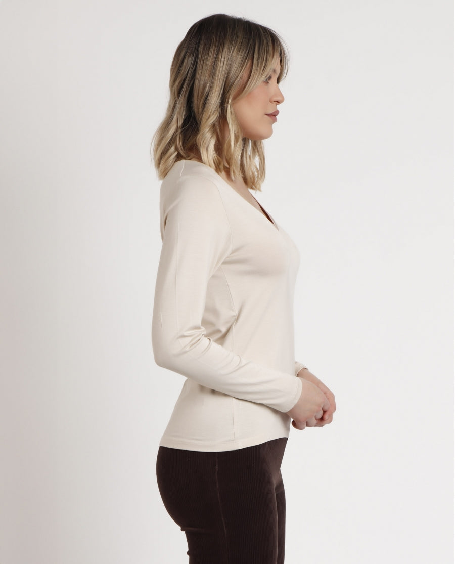 43496 - MAGLIA DONNA SCOLLO A V MANICA LUNGA