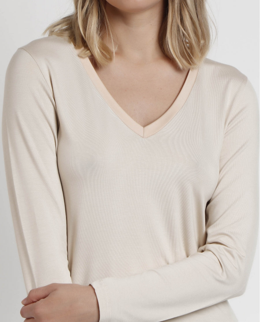 43496 - MAGLIA DONNA SCOLLO A V MANICA LUNGA