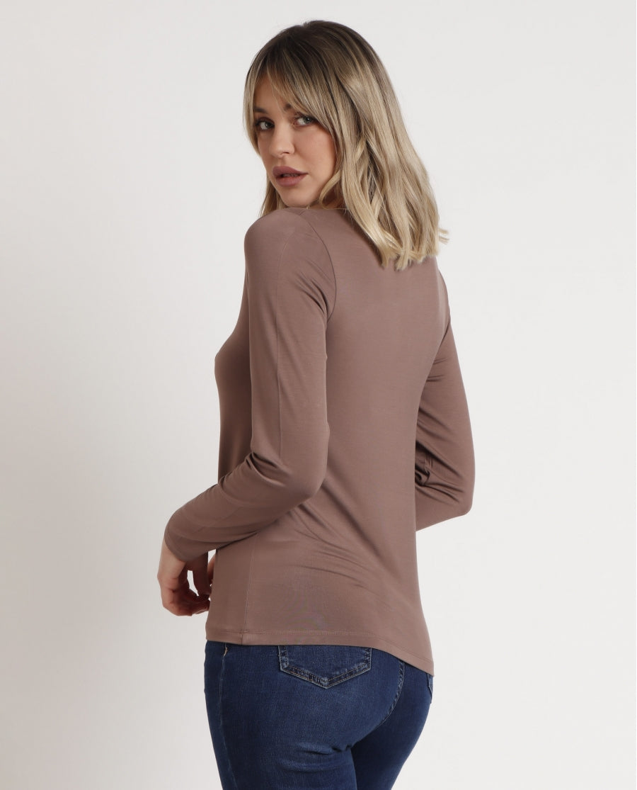 43496 - MAGLIA DONNA SCOLLO A V MANICA LUNGA