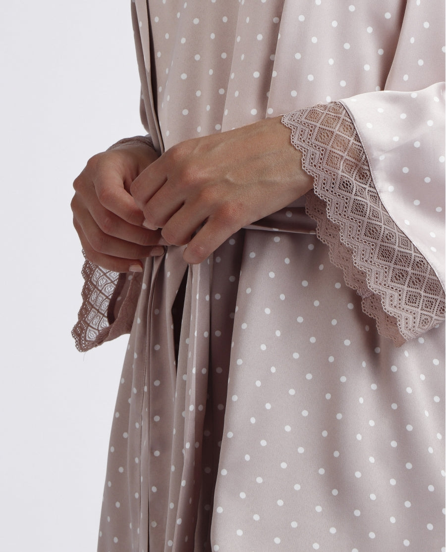 67108 - VESTAGLIA DONNA IN RASO A POIS