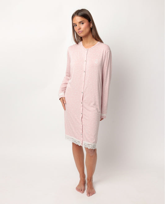 61446 - CAMICIA DA NOTTE APERTA HEARTS