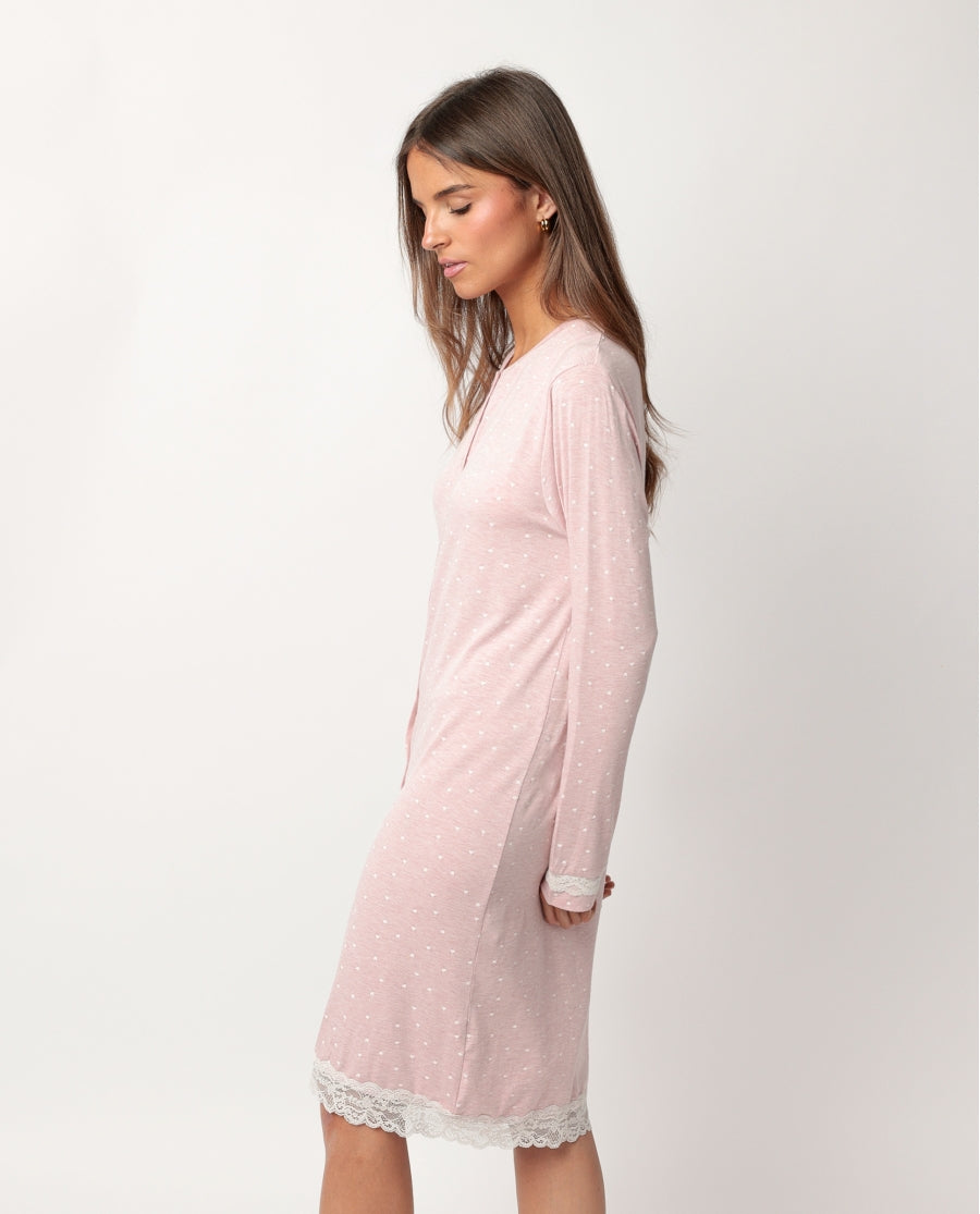61446 - CAMICIA DA NOTTE APERTA HEARTS