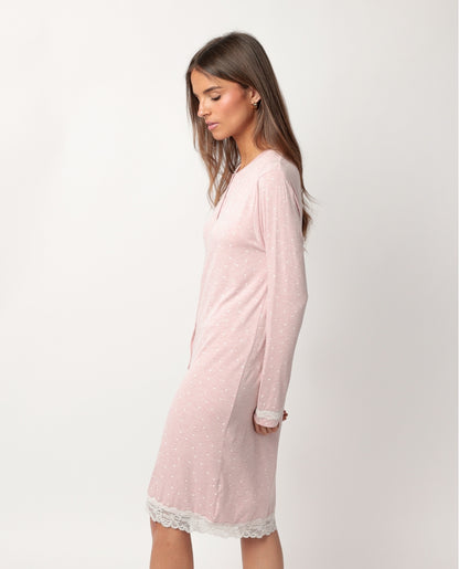 61446 - CAMICIA DA NOTTE APERTA HEARTS