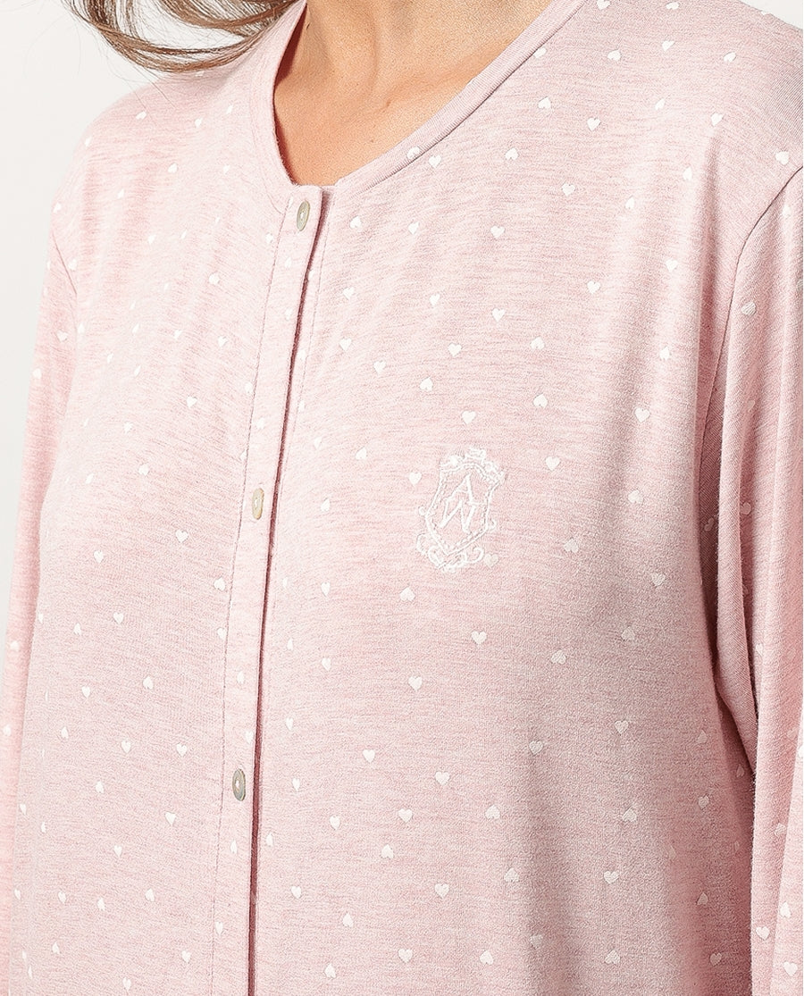 61446 - CAMICIA DA NOTTE APERTA HEARTS