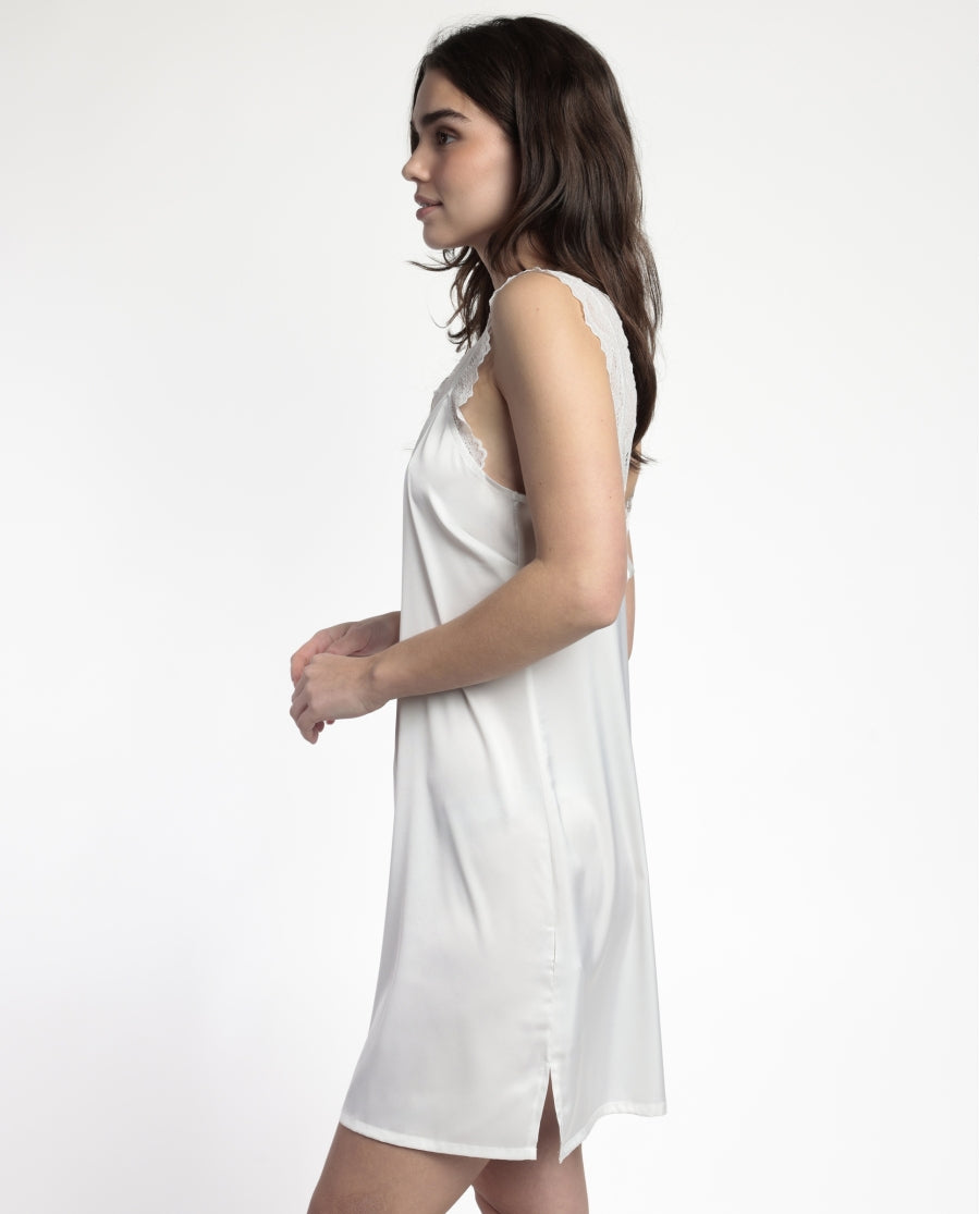 61406 - CAMICIA DA NOTTE DA SPOSA CANOTTA CON PIZZO