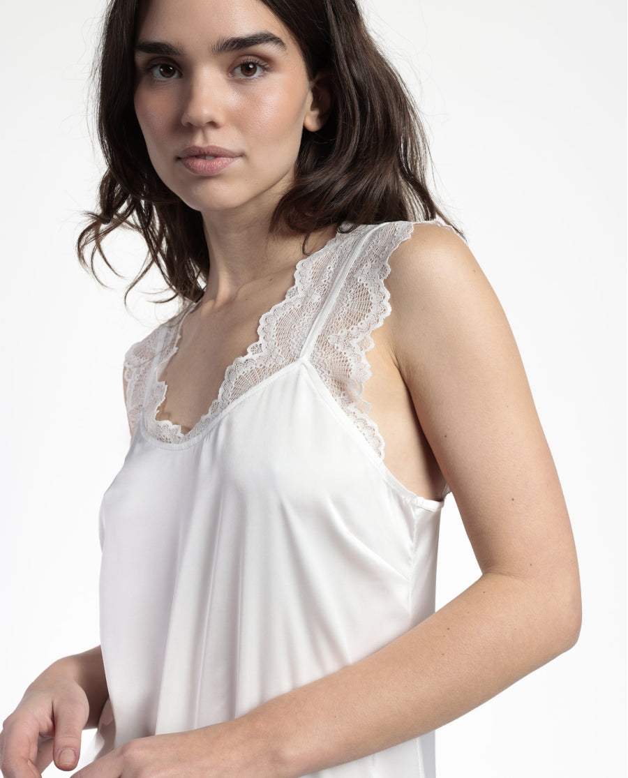 61406 - CAMICIA DA NOTTE DA SPOSA CANOTTA CON PIZZO