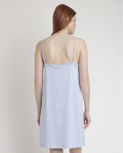 61358 - CAMICIA DA NOTTE CON BRETELLINE E FIORI