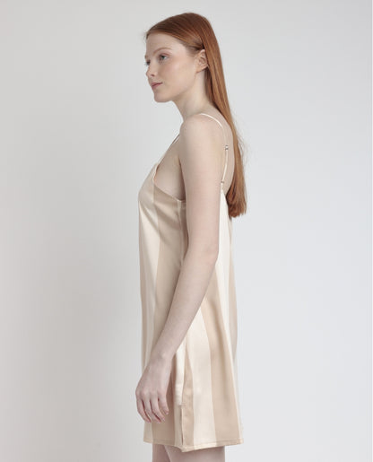 61408 - CAMICIA DA NOTTE IN RASO CON RIGHE