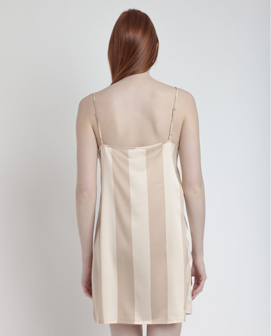 61408 - CAMICIA DA NOTTE IN RASO CON RIGHE