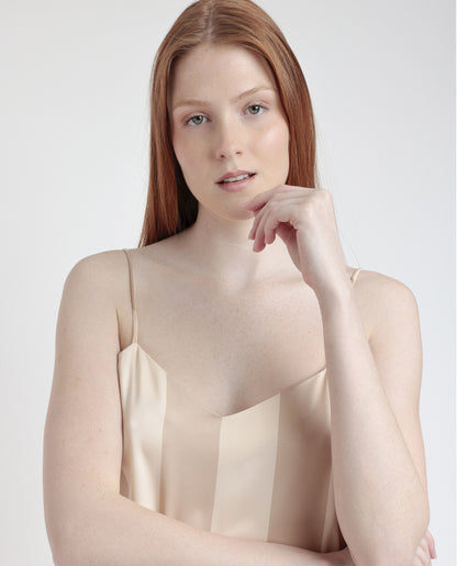 61408 - CAMICIA DA NOTTE IN RASO CON RIGHE