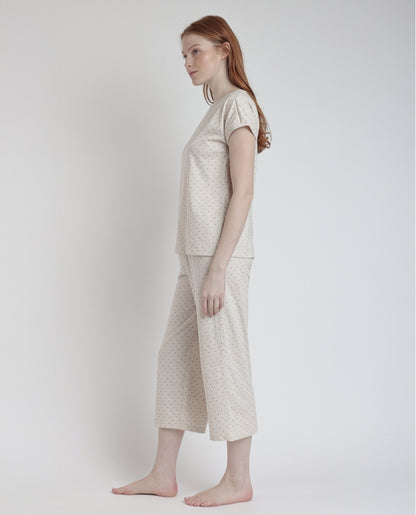 63083 - PIGIAMA  PALAZZO A POIS 3/4