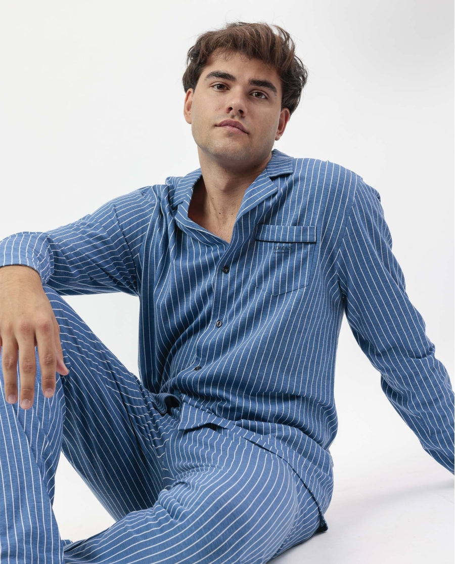 64774 - PIGIAMA ABBOTTONATO A RIGHE UOMO