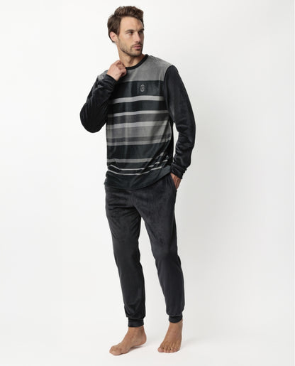 63785 - PIGIAMA IN VELLUTO A RIGHE