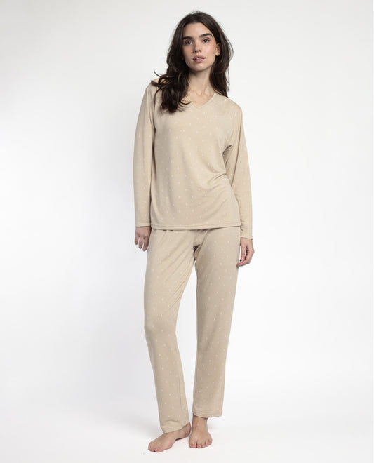 63349 - PIGIAMA M/L SCOLLO A V CON MICRO LUNE