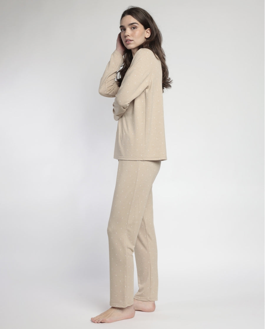 63349 - PIGIAMA M/L SCOLLO A V CON MICRO LUNE