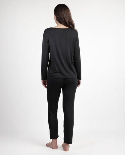 63646 - PIGIAMA IN RASO SCOLLO A V