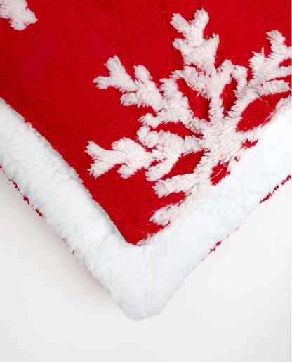69060 - COPERTA ROSSA CON FIOCCHI DI NEVE