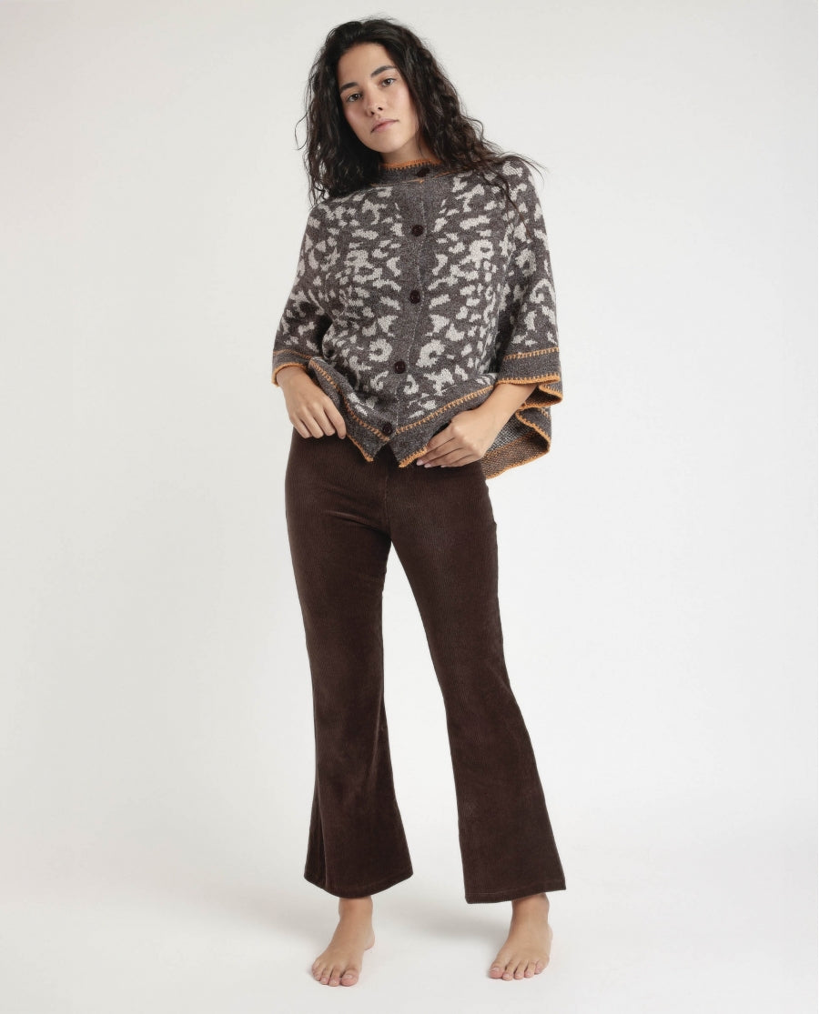 49206 -  PANTALONI A CAMPANA ELASTICIZZATI IN VELLUTO A COSTE