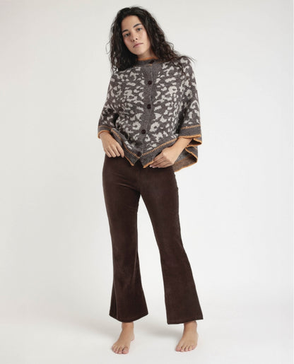 49206 -  PANTALONI A CAMPANA ELASTICIZZATI IN VELLUTO A COSTE