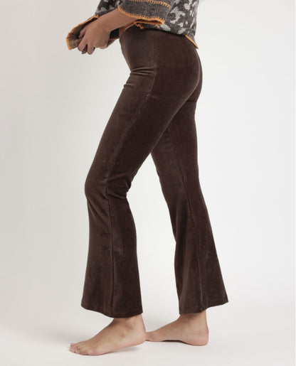49206 -  PANTALONI A CAMPANA ELASTICIZZATI IN VELLUTO A COSTE