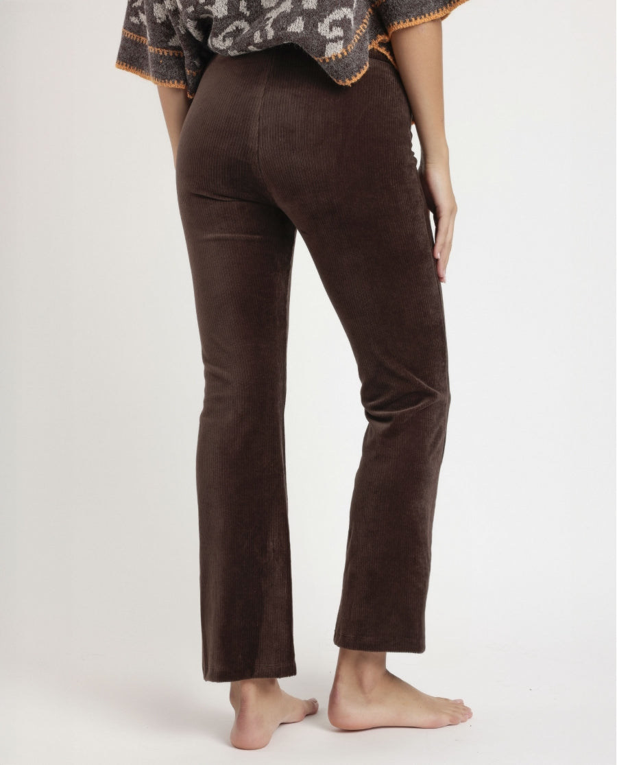 49206 -  PANTALONI A CAMPANA ELASTICIZZATI IN VELLUTO A COSTE