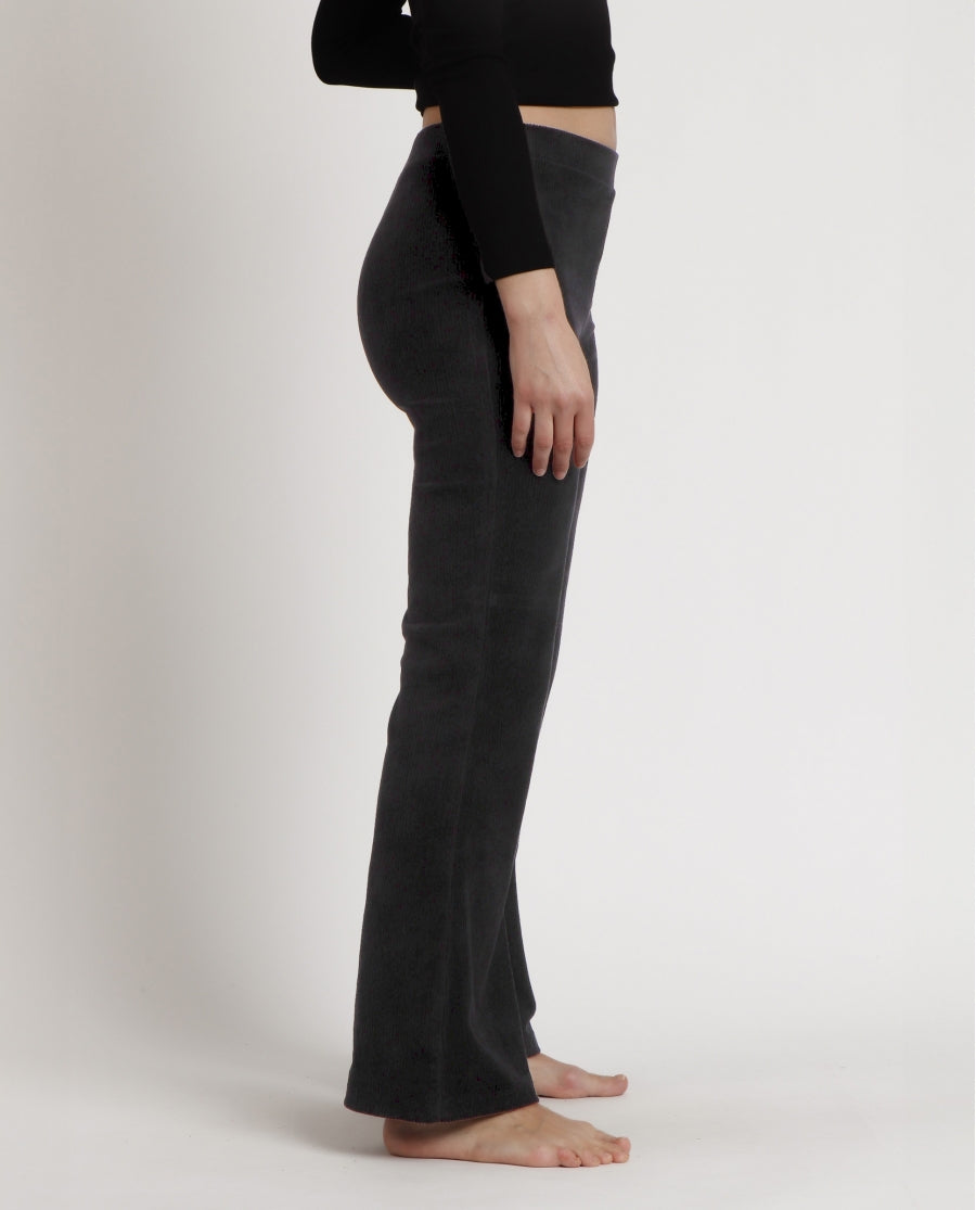 49206 -  PANTALONI A CAMPANA ELASTICIZZATI IN VELLUTO A COSTE