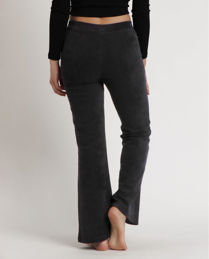 49206 -  PANTALONI A CAMPANA ELASTICIZZATI IN VELLUTO A COSTE