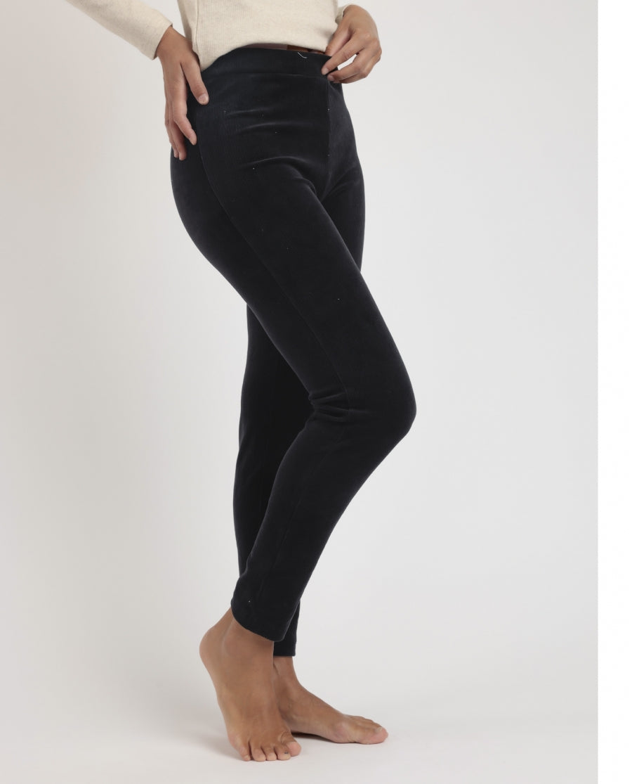 49205 - PANTALONE ELASTICO IN VELLUTO A COSTE SKINNY