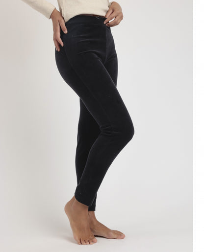 49205 - PANTALONE ELASTICO IN VELLUTO A COSTE SKINNY