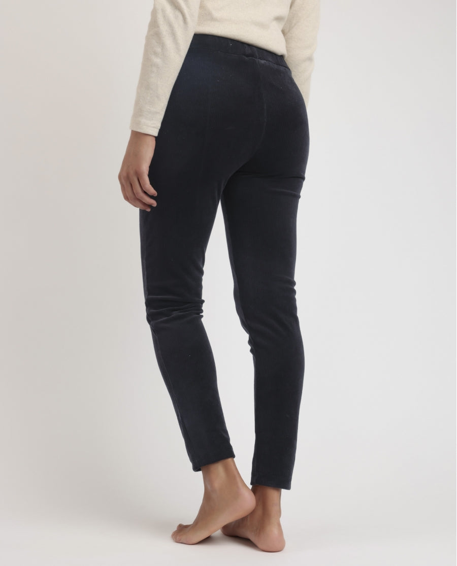 49205 - PANTALONE ELASTICO IN VELLUTO A COSTE SKINNY
