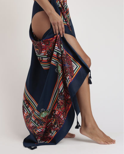 19873 - PAREO PAISLEY CON BORDO ONDULATO