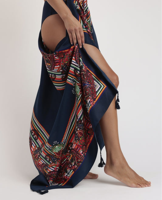 19873 - PAREO PAISLEY CON BORDO ONDULATO