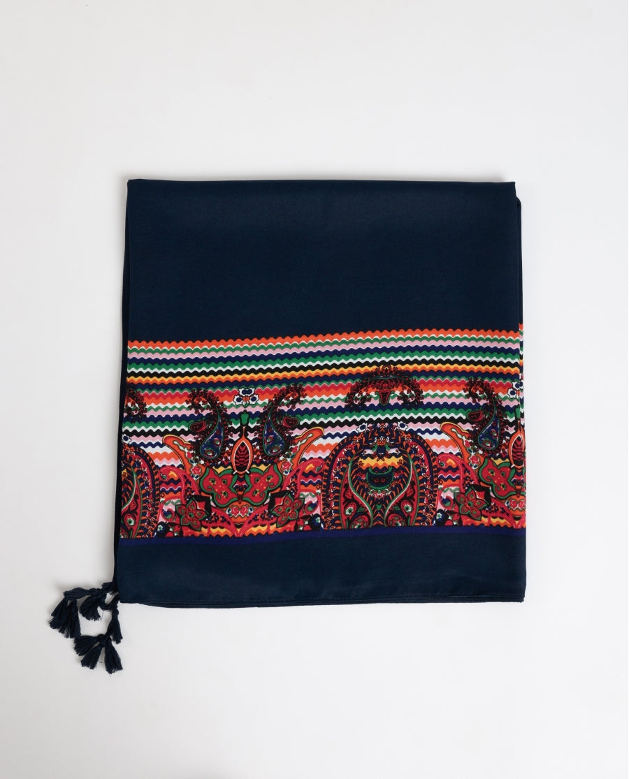 19873 - PAREO PAISLEY CON BORDO ONDULATO