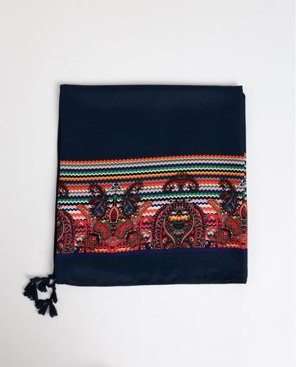 19873 - PAREO PAISLEY CON BORDO ONDULATO
