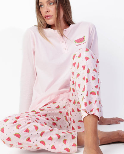 64575 - PIGIAMA DONNA LUNGO WATERMELON