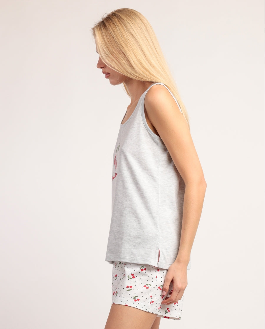 64086 - PIGIAMA DONNA CANOTTA CHERRIES