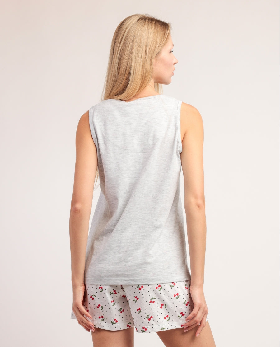 64086 - PIGIAMA DONNA CANOTTA CHERRIES