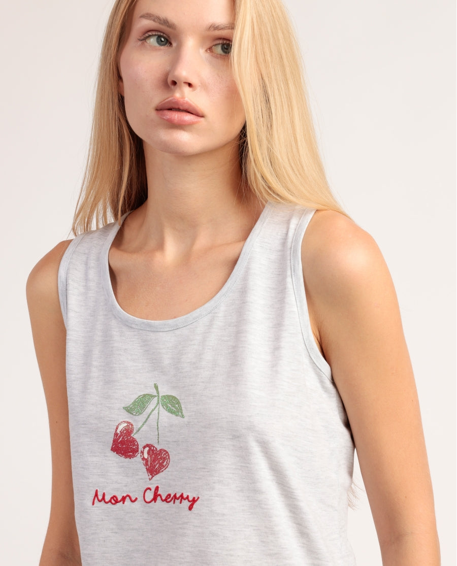 64086 - PIGIAMA DONNA CANOTTA CHERRIES